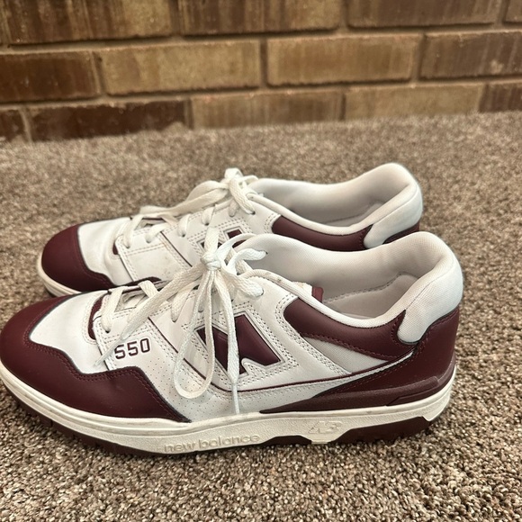 New Balance 550 White Burgundy Sneakers Men\'s Size 10.5 main image 9